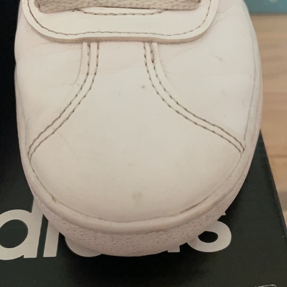 ADIDAS VL Court 2.0 K white & glo pink girls size 4 EUC - Picture 6 of 13